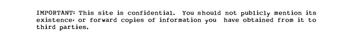 IMPORTANT: This list is confidential. You should not publicly mention its existence, or forward copies of information you have obtained from it to third parties.